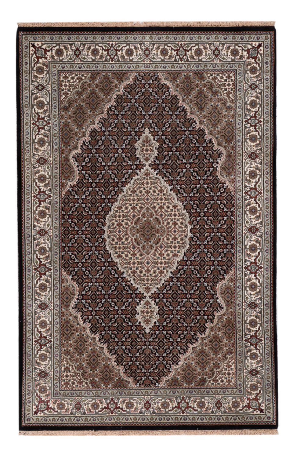 Dywan orientalny - Tabriz - 188 x 123 cm - ciemny beż