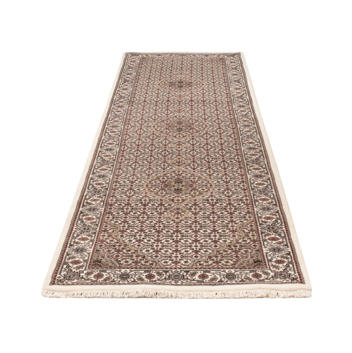Biegacz Dywan orientalny - Tabriz - 315 x 84 cm - ciemny beż