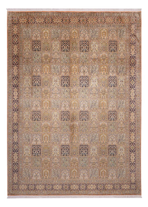 Jedwabny dywan - Kashmir Silk - 378 x 273 cm - ciemny beż