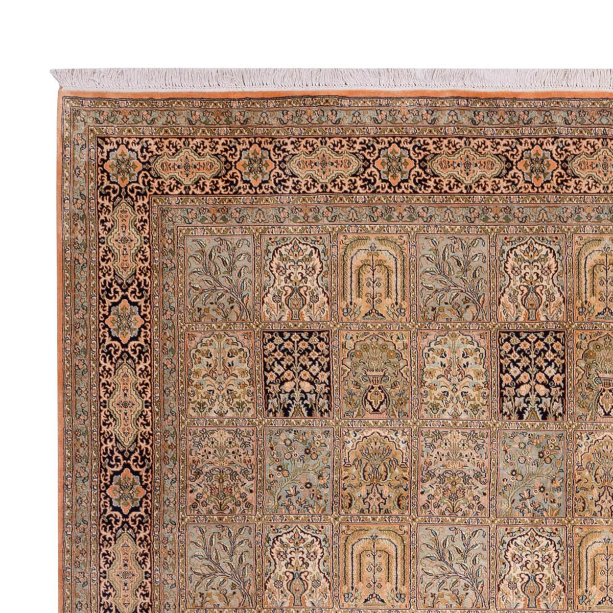 Jedwabny dywan - Kashmir Silk - 378 x 273 cm - ciemny beż