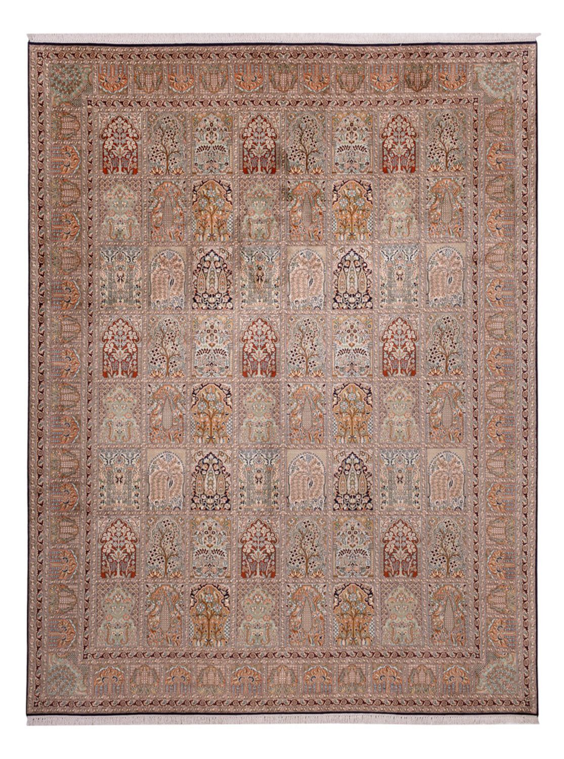 Jedwabny dywan - Kashmir Silk - 362 x 274 cm - ciemny beż