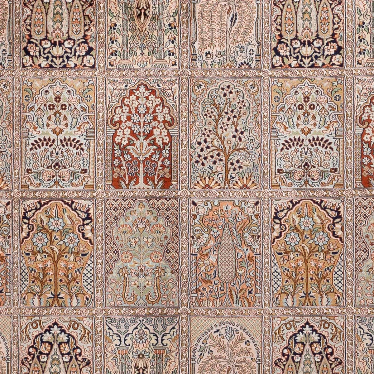 Jedwabny dywan - Kashmir Silk - 362 x 274 cm - ciemny beż