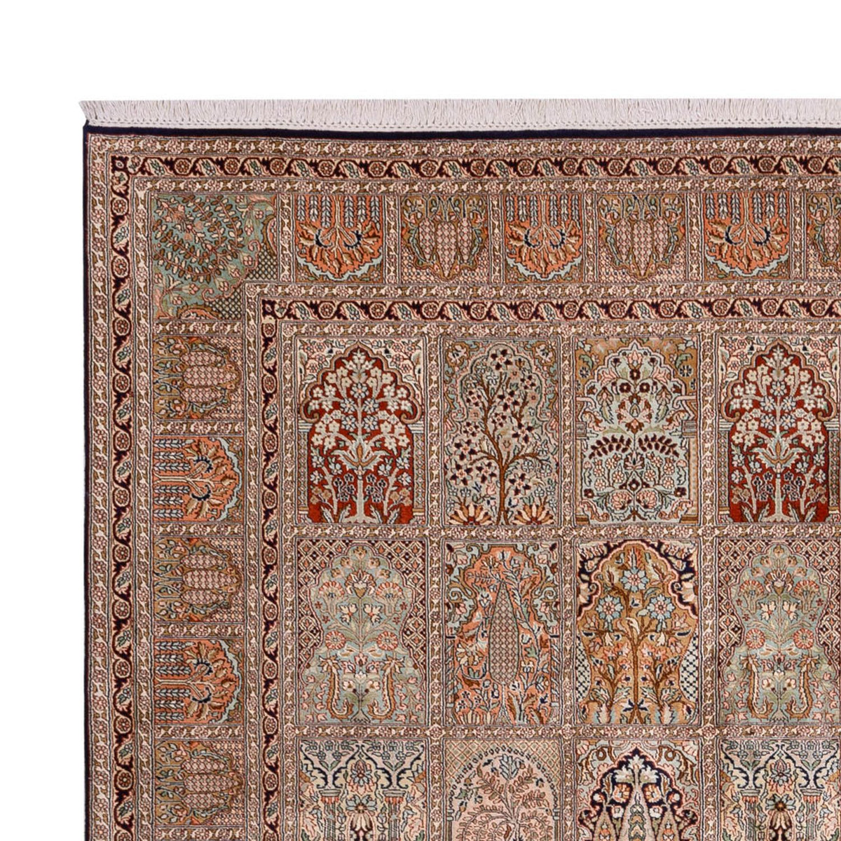 Jedwabny dywan - Kashmir Silk - 362 x 274 cm - ciemny beż