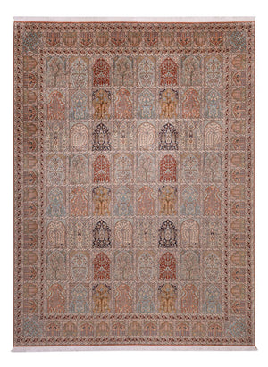 Jedwabny dywan - Kashmir Silk - 372 x 277 cm - ciemny beż