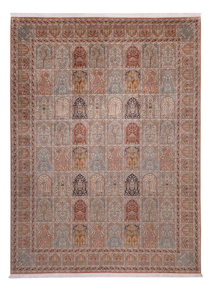Jedwabny dywan - Kashmir Silk - 372 x 277 cm - ciemny beż