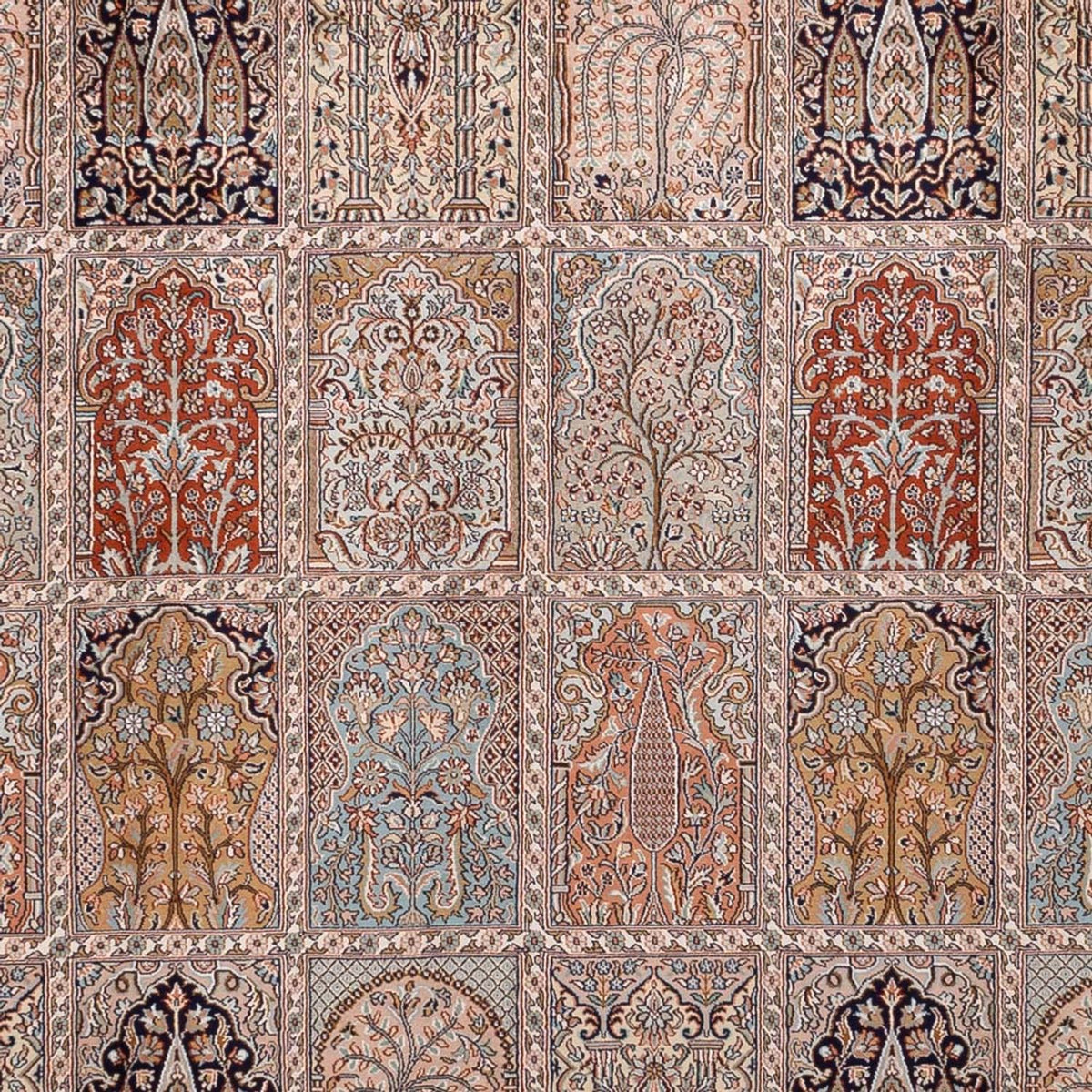 Jedwabny dywan - Kashmir Silk - 372 x 277 cm - ciemny beż