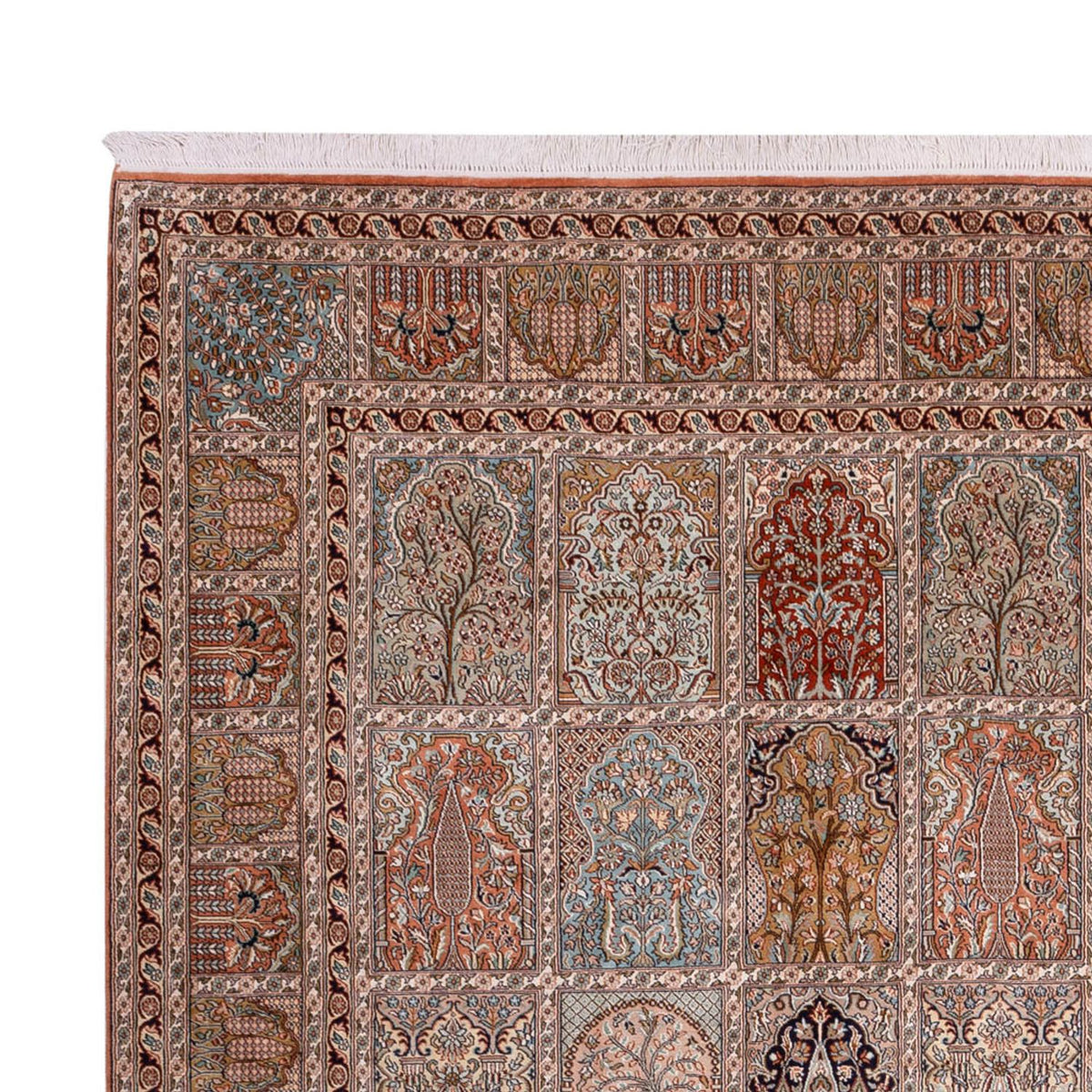 Jedwabny dywan - Kashmir Silk - 372 x 277 cm - ciemny beż