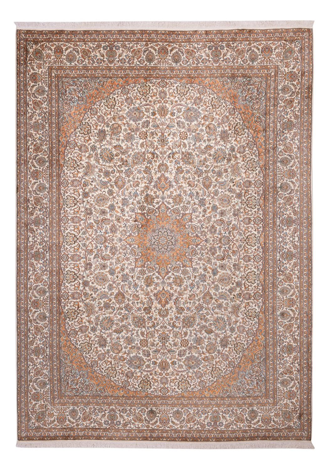 Jedwabny dywan - Kashmir Silk - 347 x 247 cm - beżowy