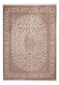 Jedwabny dywan - Kashmir Silk - 347 x 247 cm - beżowy