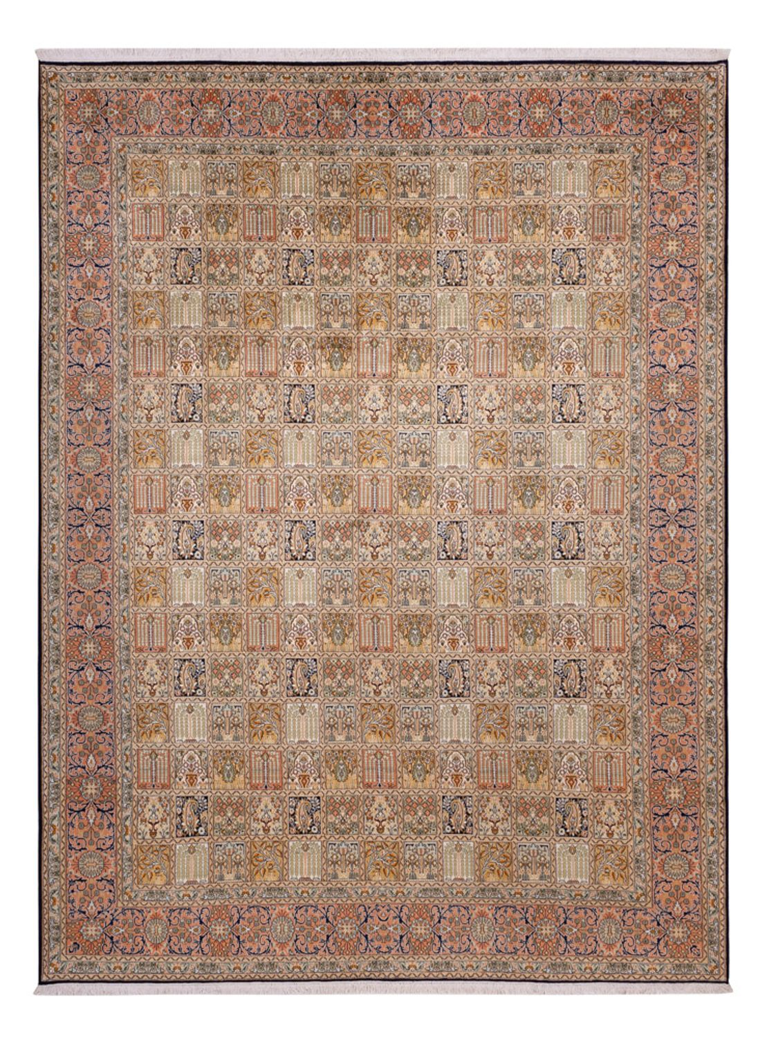 Jedwabny dywan - Kashmir Silk - 330 x 246 cm - ciemny beż