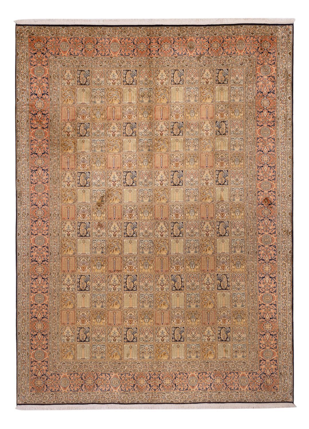 Jedwabny dywan - Kashmir Silk - 339 x 246 cm - ciemny beż