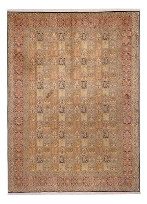 Jedwabny dywan - Kashmir Silk - 339 x 246 cm - ciemny beż