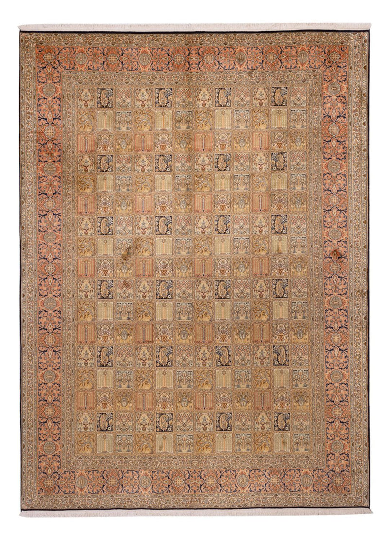 Jedwabny dywan - Kashmir Silk - 339 x 246 cm - ciemny beż