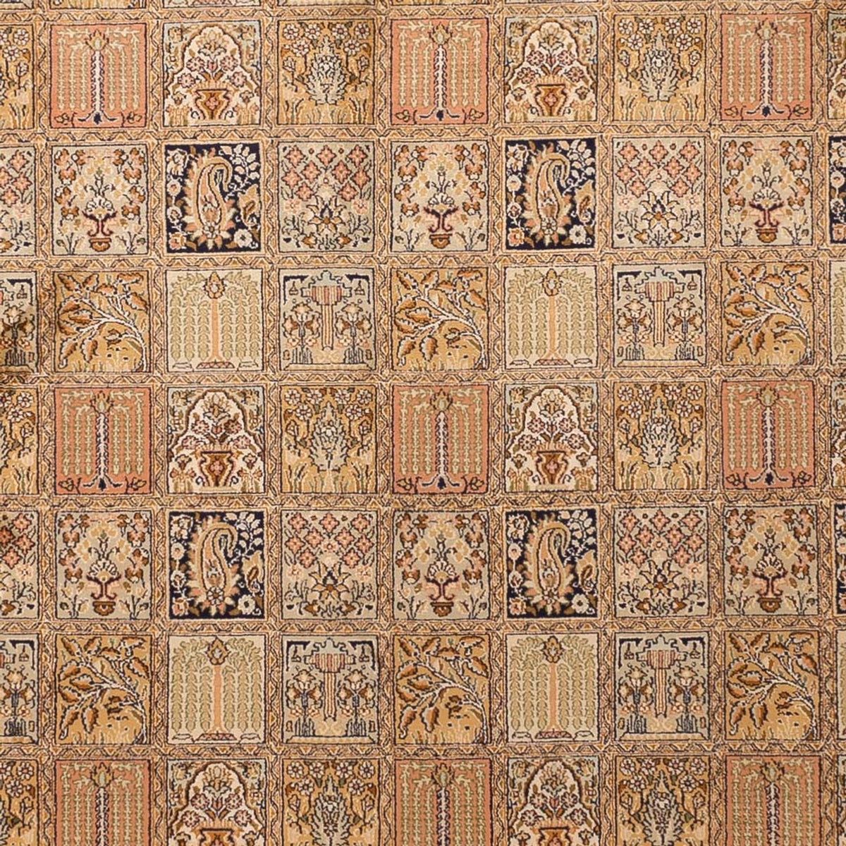 Jedwabny dywan - Kashmir Silk - 339 x 246 cm - ciemny beż