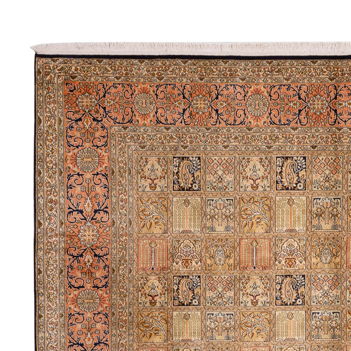 Jedwabny dywan - Kashmir Silk - 339 x 246 cm - ciemny beż