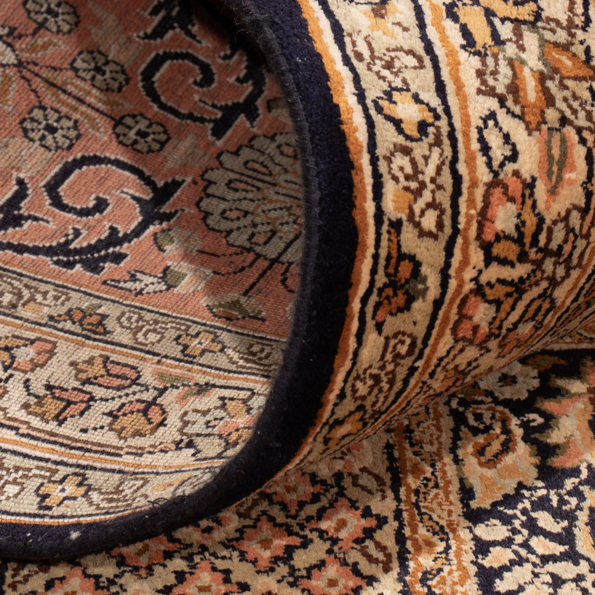 Jedwabny dywan - Kashmir Silk - 339 x 246 cm - ciemny beż