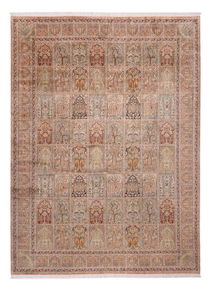 Jedwabny dywan - Kashmir Silk - 403 x 298 cm - ciemny beż