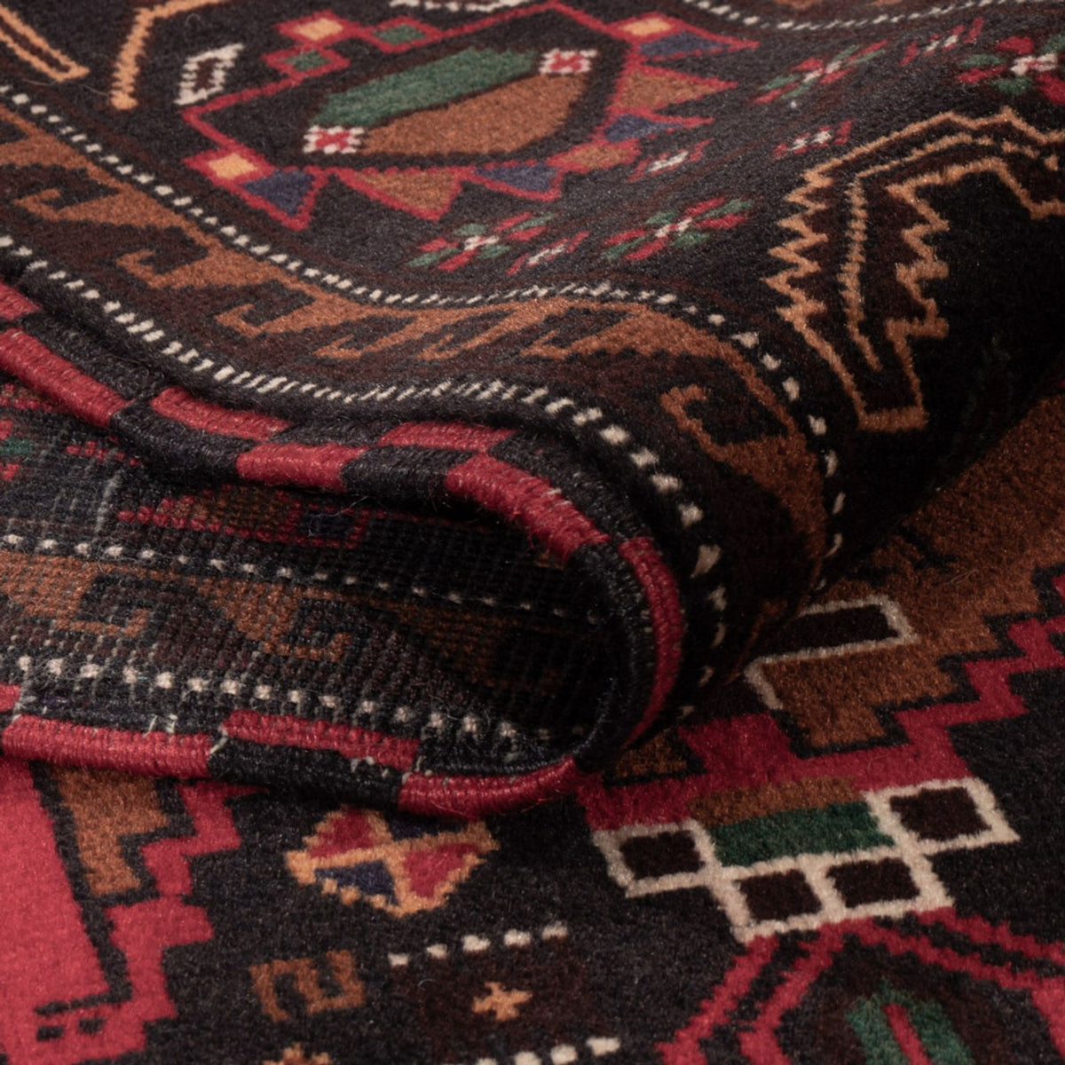 Dywan beludżycki - 195 x 117 cm - ciemna czerwień