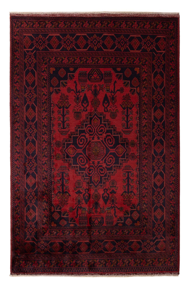 Afgański dywan - Kunduz - 192 x 122 cm - czerwony