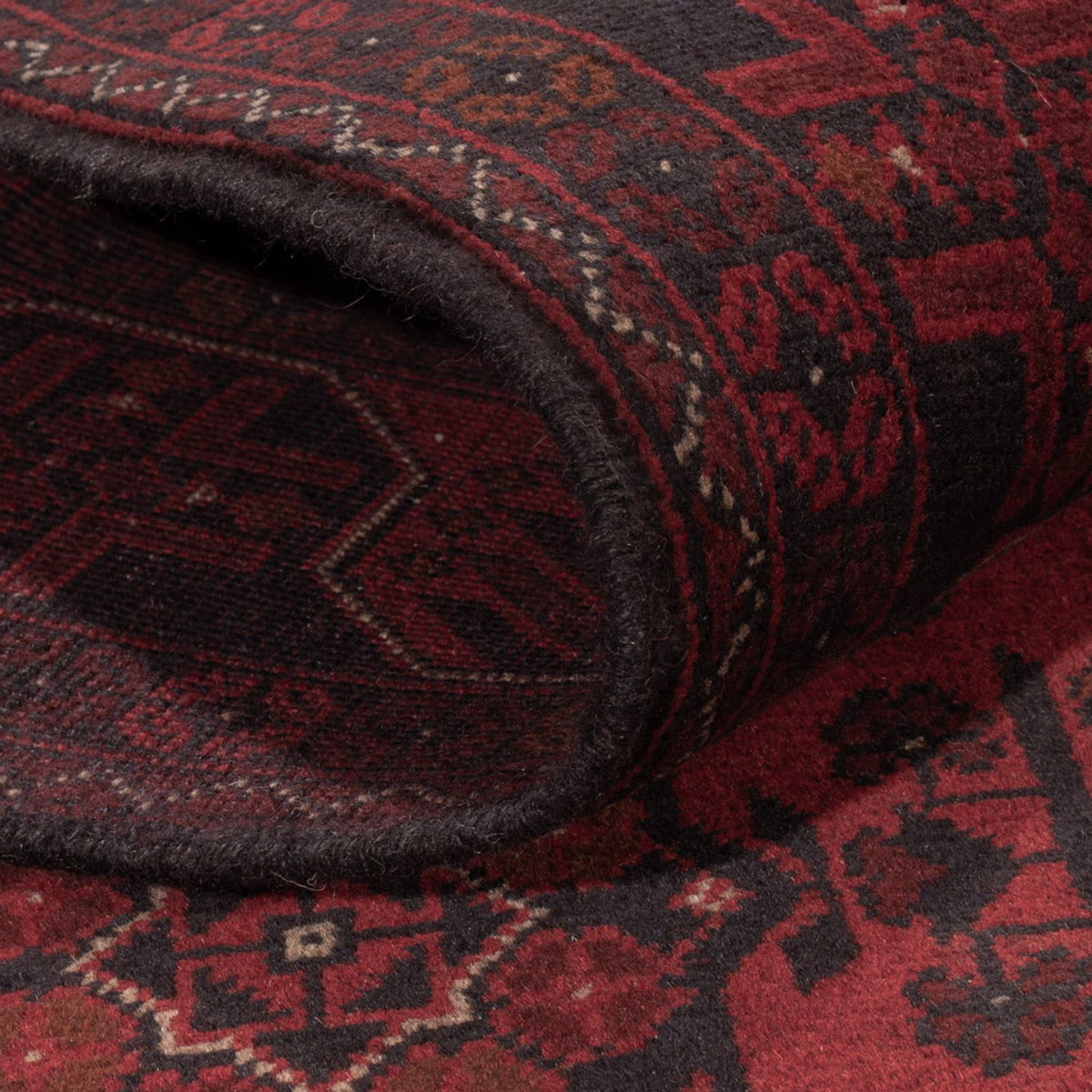 Afgański dywan - Kunduz - 201 x 126 cm - ciemna czerwień