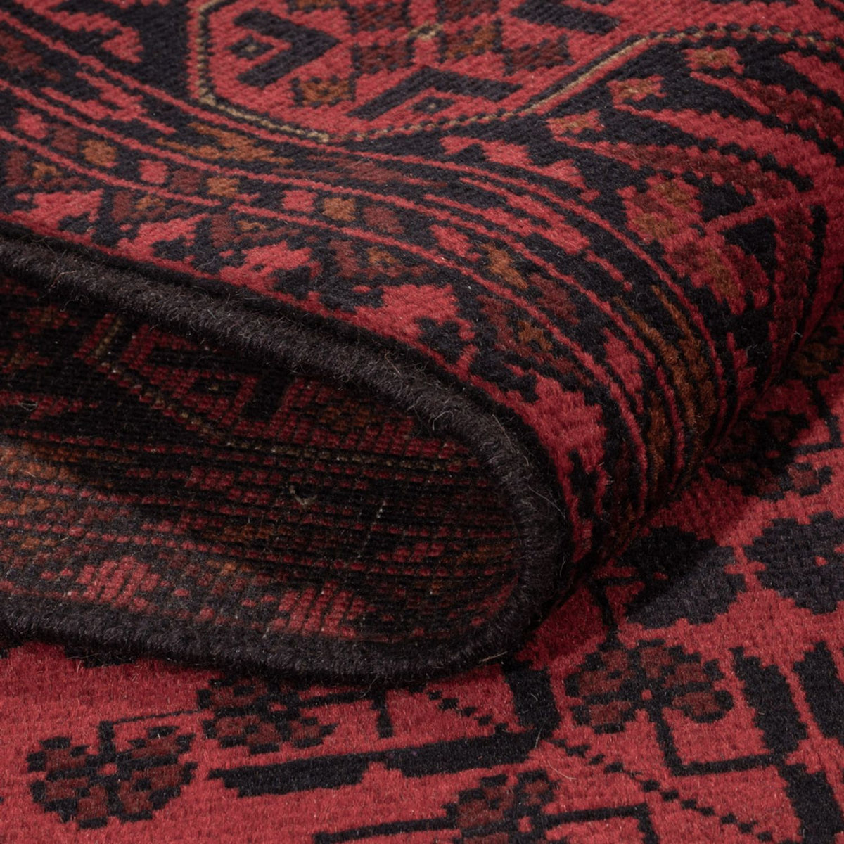 Afgański dywan - Kunduz - 200 x 127 cm - ciemna czerwień