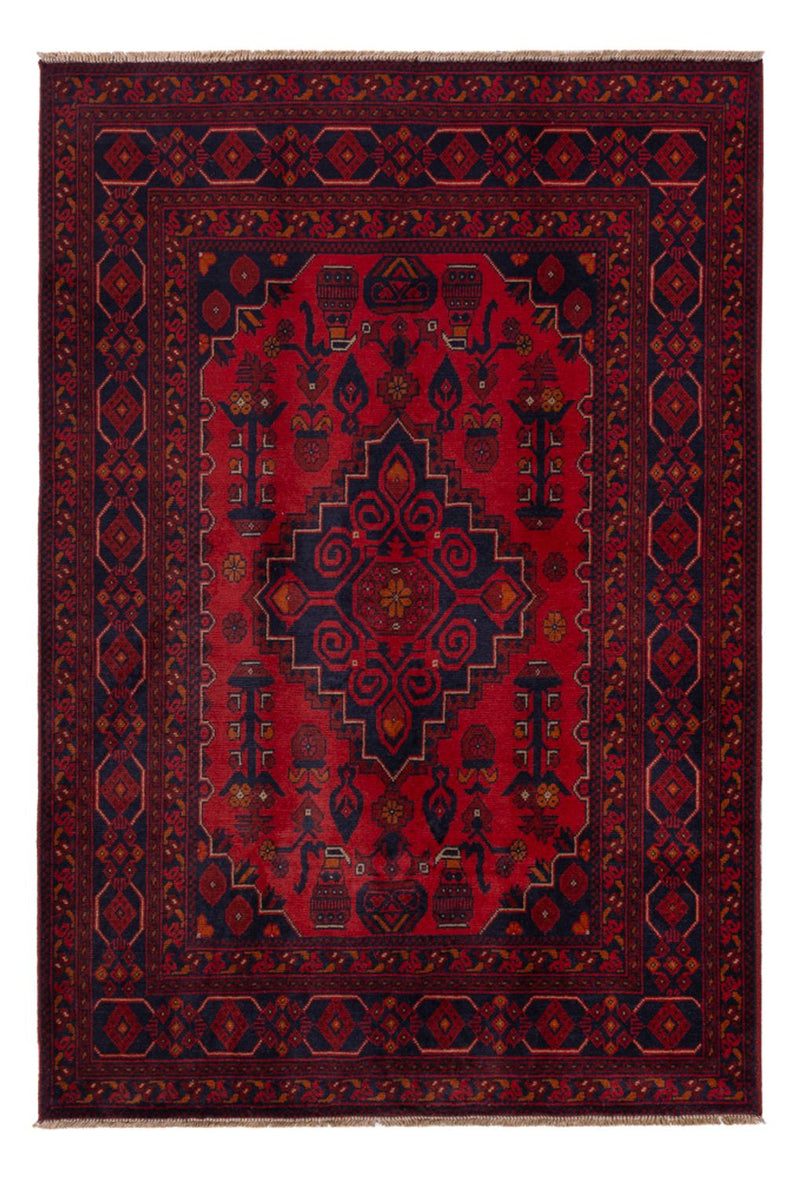 Afgański dywan - Kunduz - 197 x 127 cm - ciemna czerwień