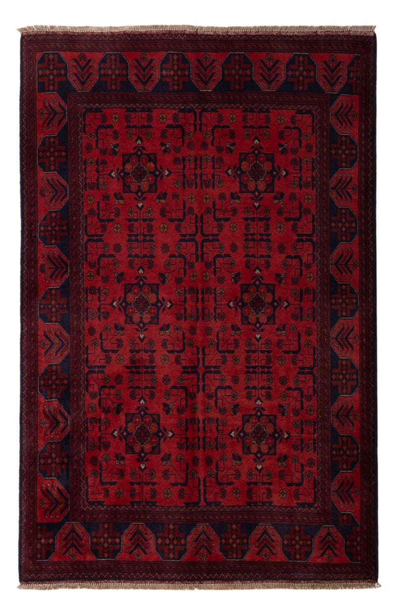 Afgański dywan - Kunduz - 193 x 127 cm - ciemna czerwień