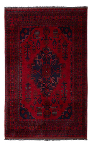 Afgański dywan - Kunduz - 190 x 121 cm - ciemna czerwień