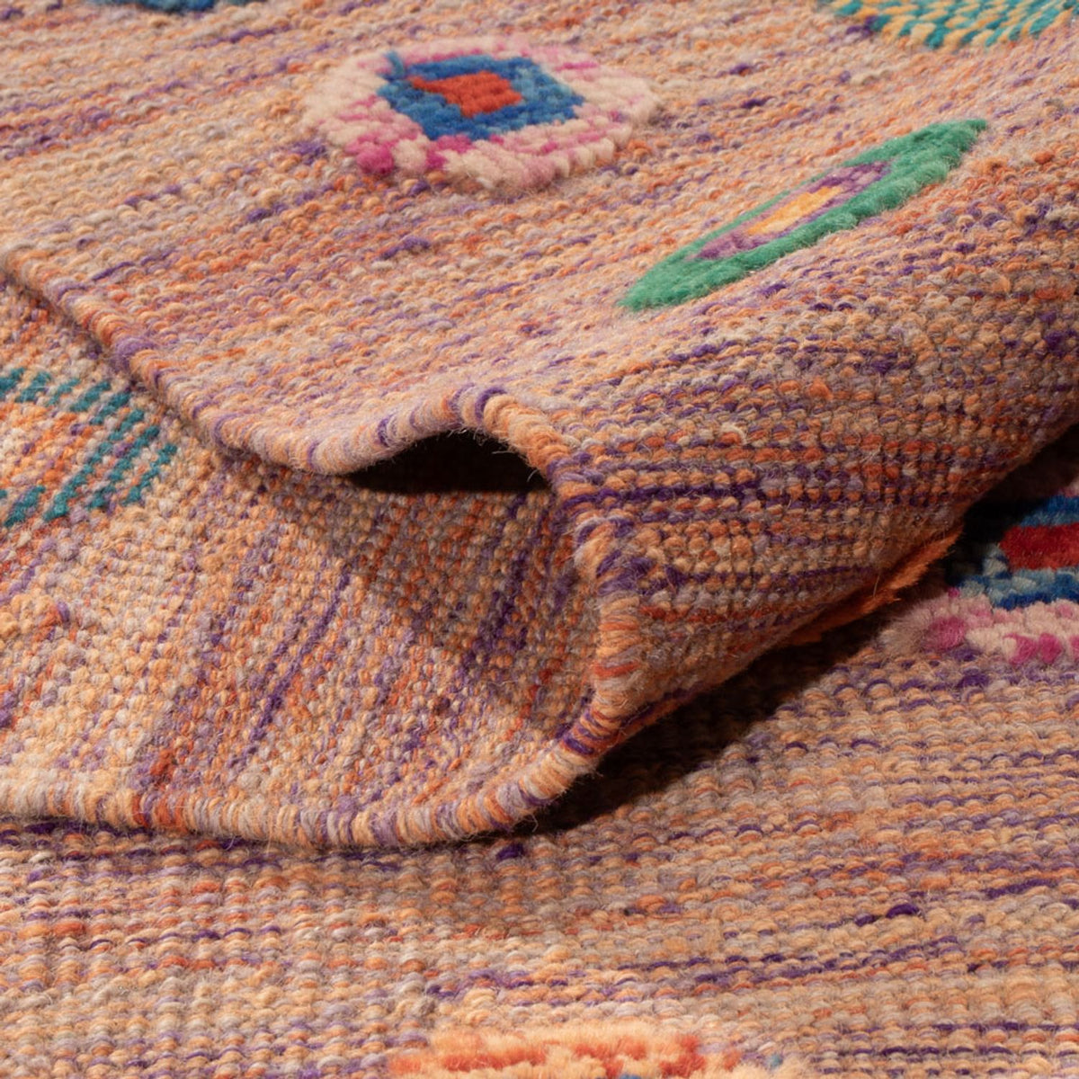 Dywan Kelim - Splash - 298 x 215 cm - różowy