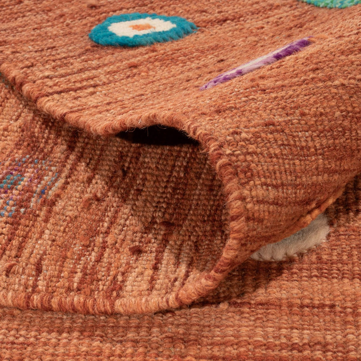 Dywan Kelim - Splash - 290 x 207 cm - pomarańczowy