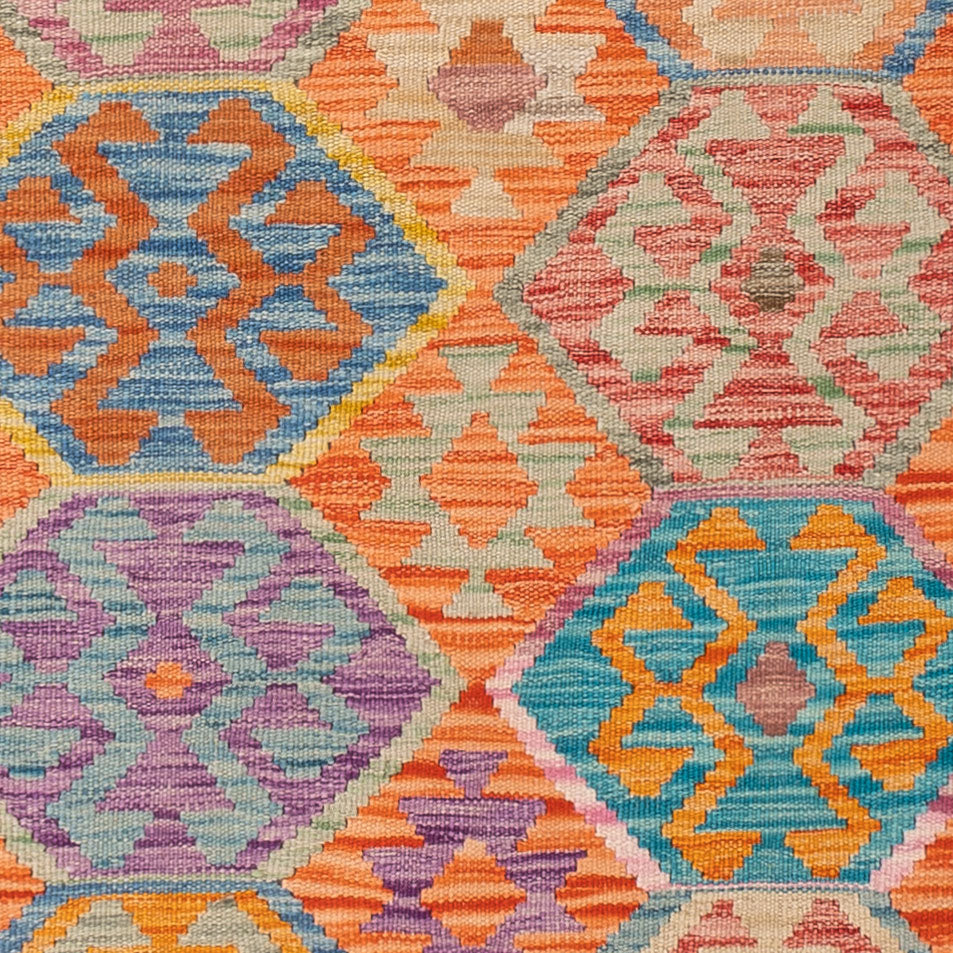 Kelim Teppich - Splash - 195 x 149 cm - bunt
