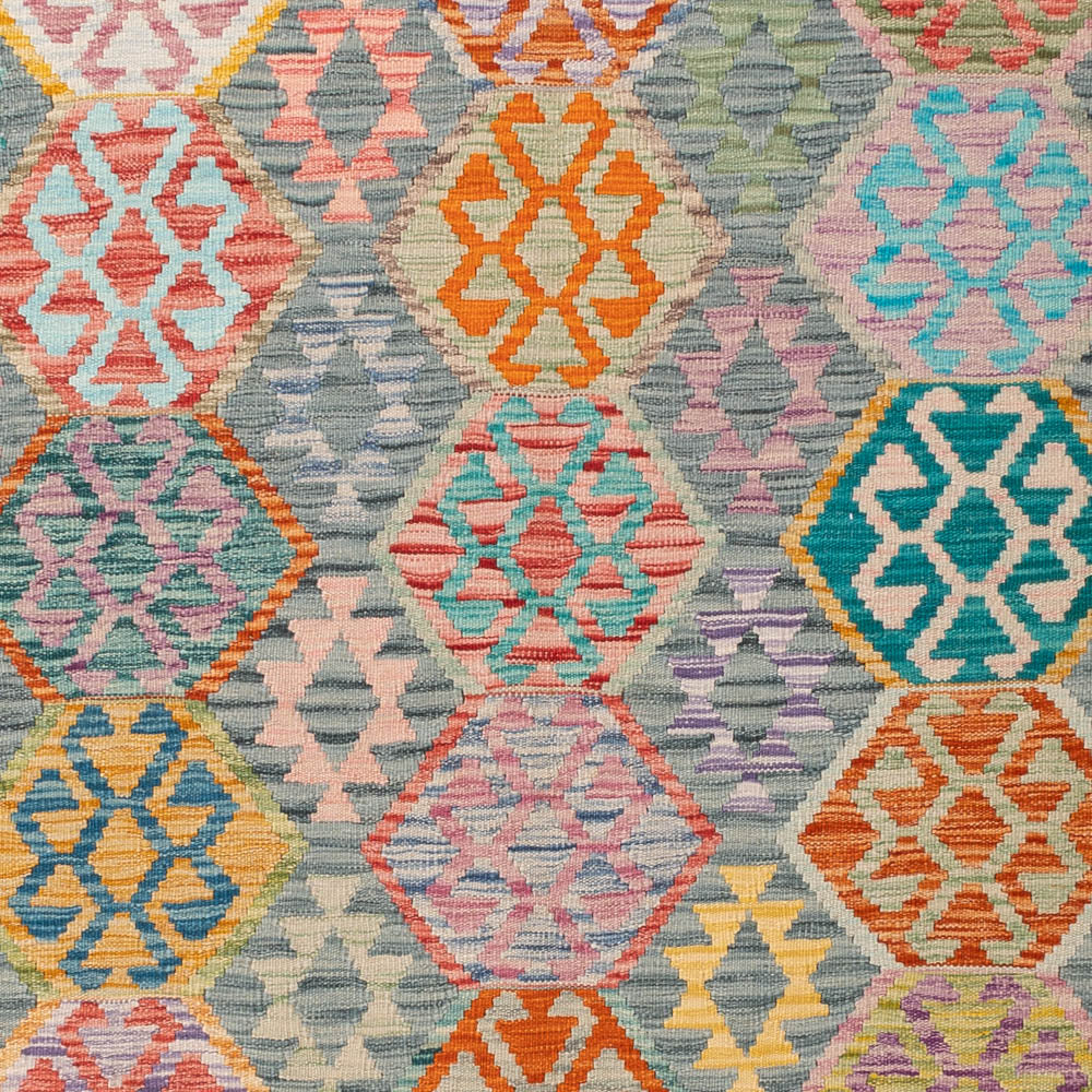 Kelim Teppich - Splash - 253 x 178 cm - bunt