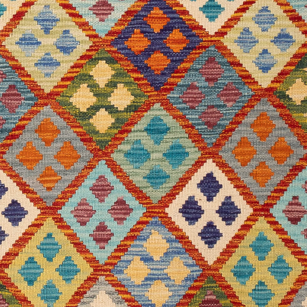 Kelim Teppich - Splash - 197 x 158 cm - bunt