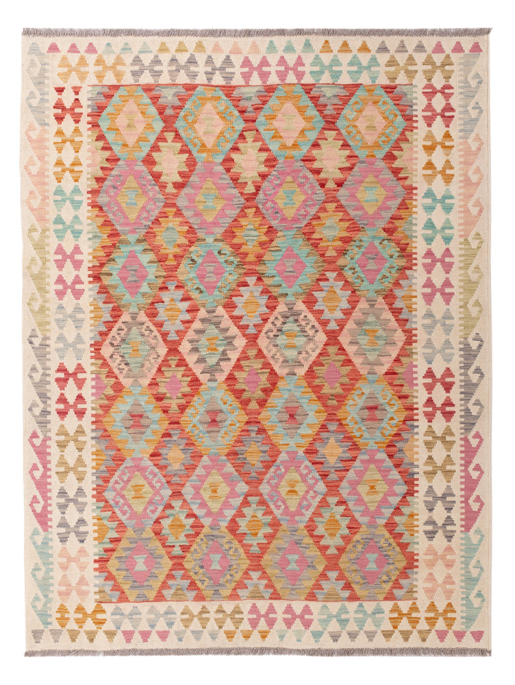 Kelim Teppich - Splash - 198 x 154 cm - bunt