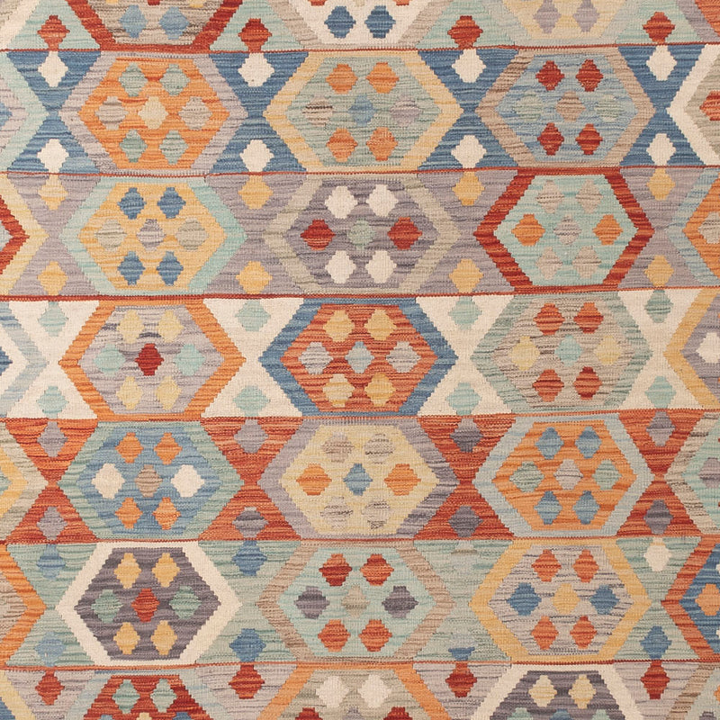 Kelim Teppich - Splash - 393 x 301 cm - bunt
