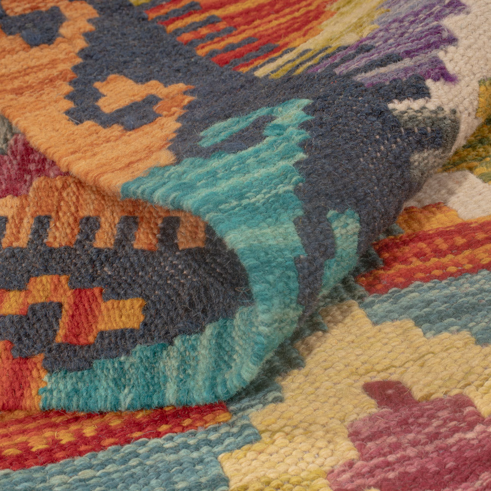 Dywan Kelim - Splash - 127 x 79 cm - wielokolorowy