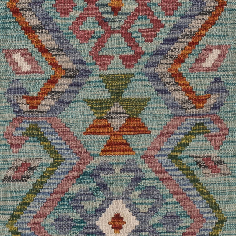 Läufer Kelim - Splash - 195 x 65 cm - mehrfarbig