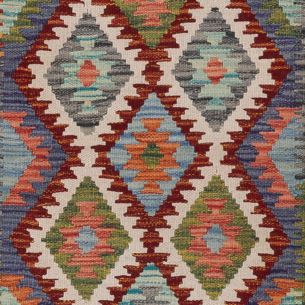 Läufer Kelim - Splash - 197 x 66 cm - mehrfarbig