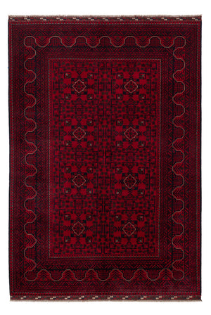 Afghan Teppich - Kunduz - 242 x 161 cm - dunkelrot