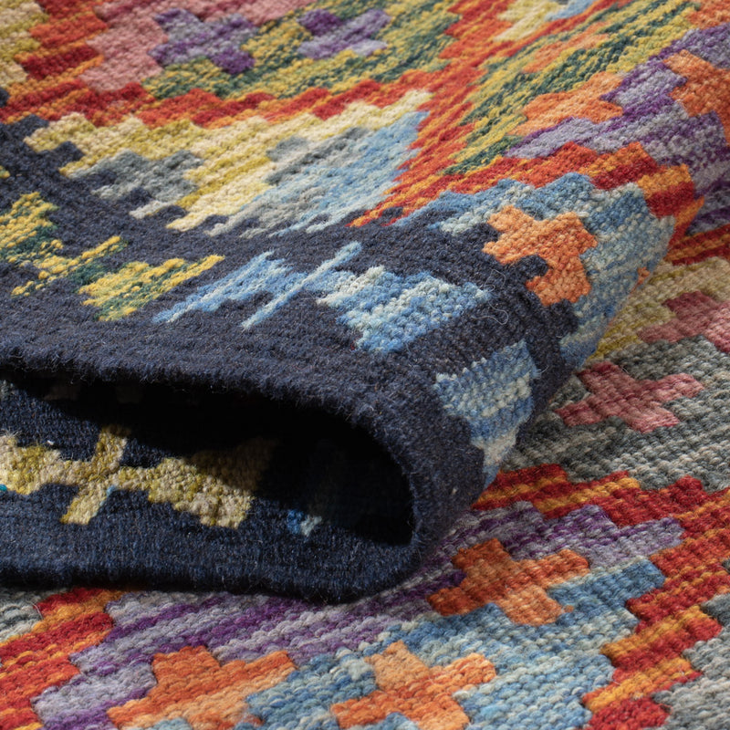 Läufer Kelim - Splash - 198 x 82 cm - mehrfarbig