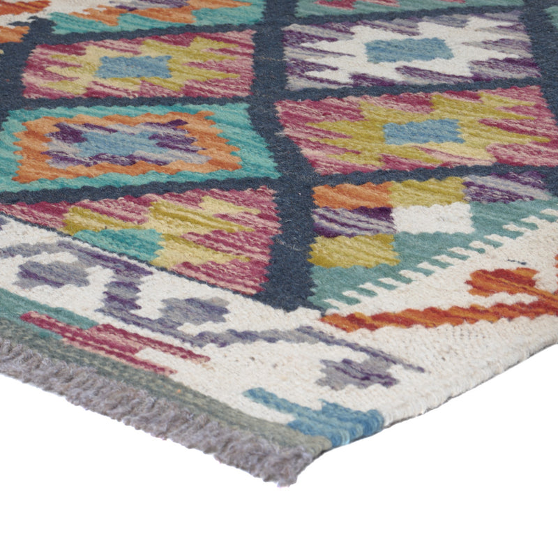 Läufer Kelim - Splash - 210 x 66 cm - mehrfarbig