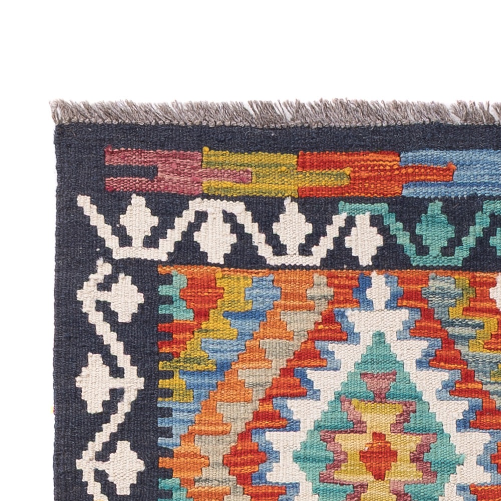 Läufer Kelim - Splash - 197 x 86 cm - mehrfarbig