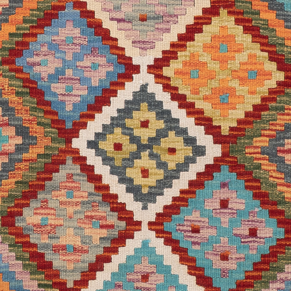 Läufer Kelim - Splash - 193 x 79 cm - mehrfarbig