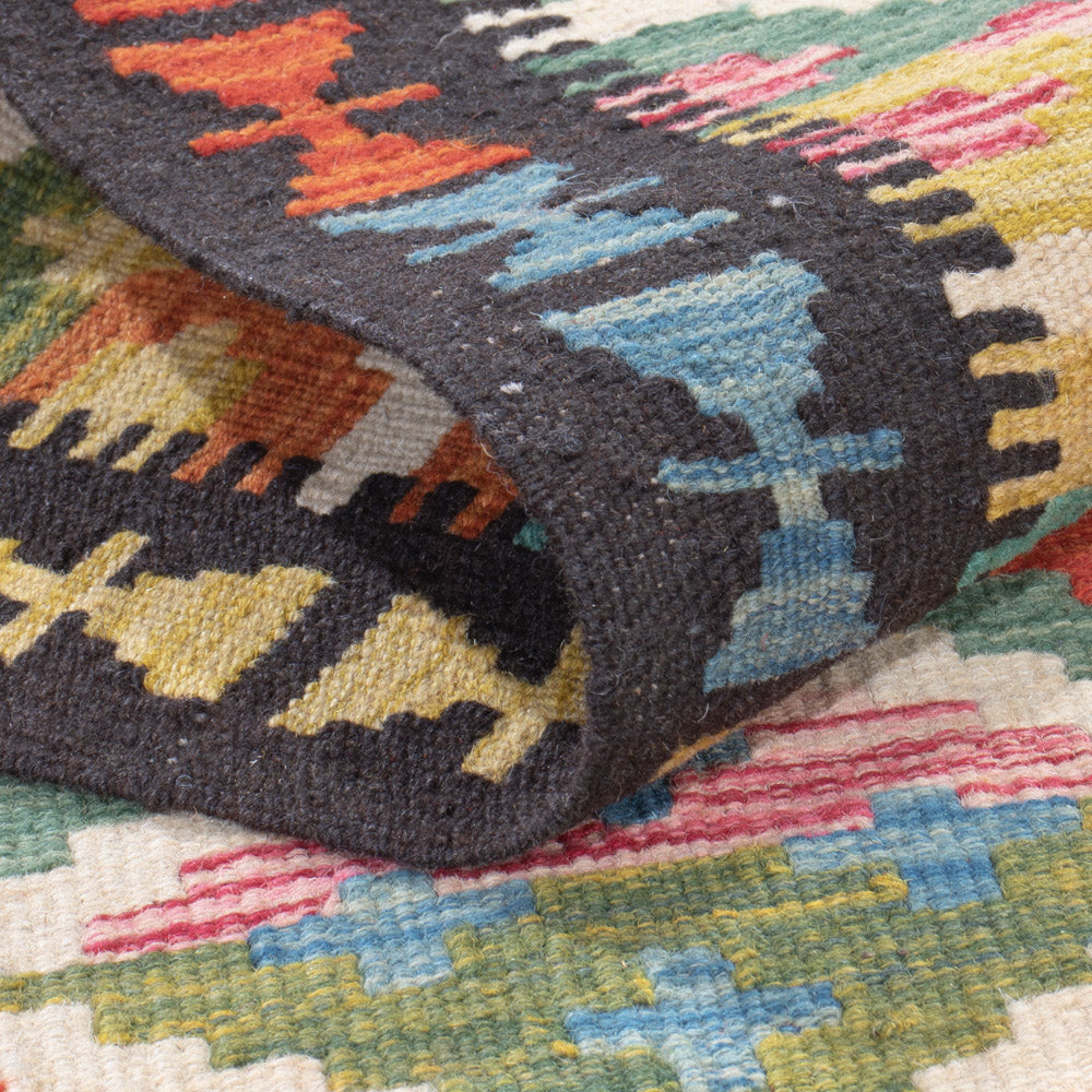 Läufer Kelim - Splash - 196 x 65 cm - mehrfarbig