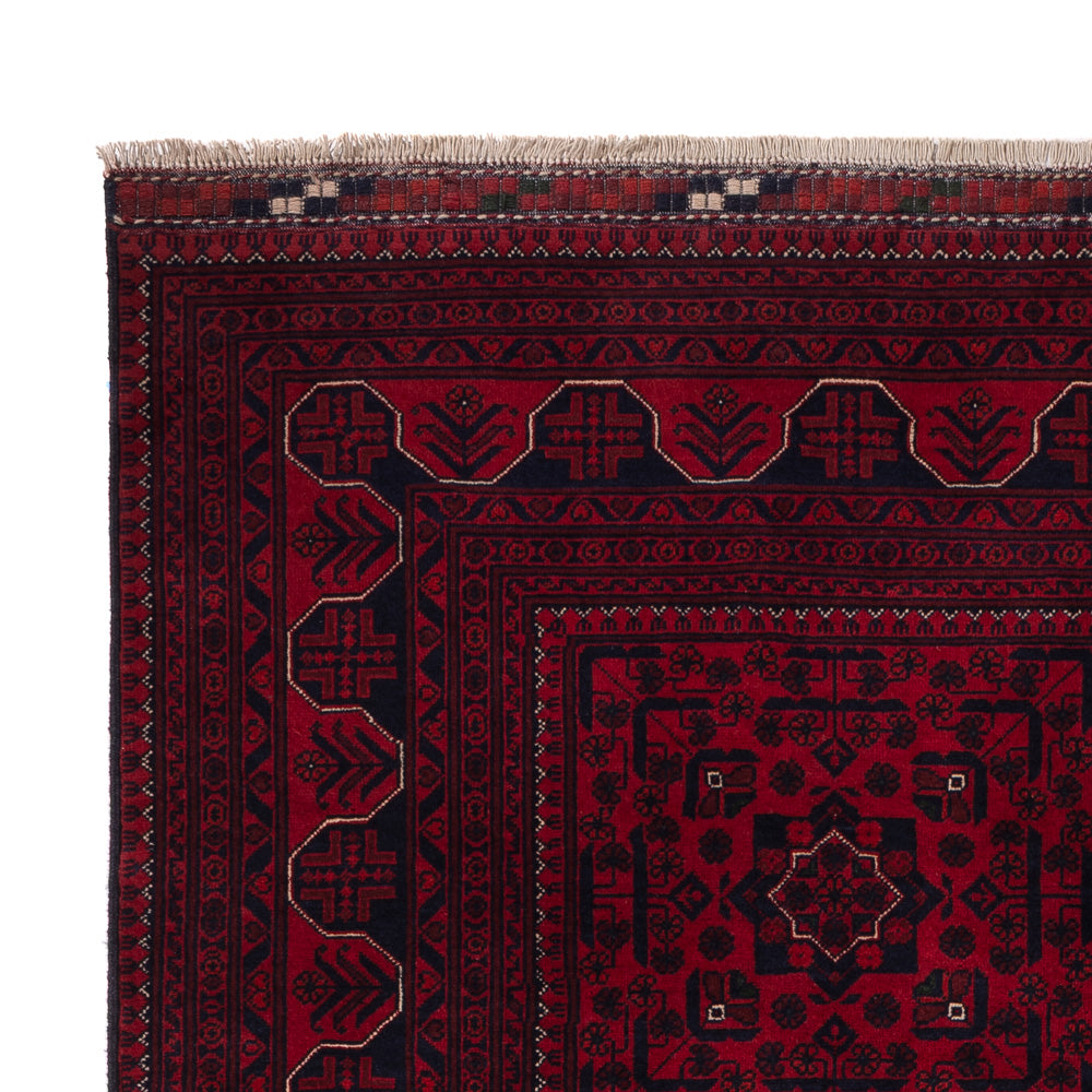 Afghan Teppich - Kunduz - 235 x 164 cm - dunkelrot