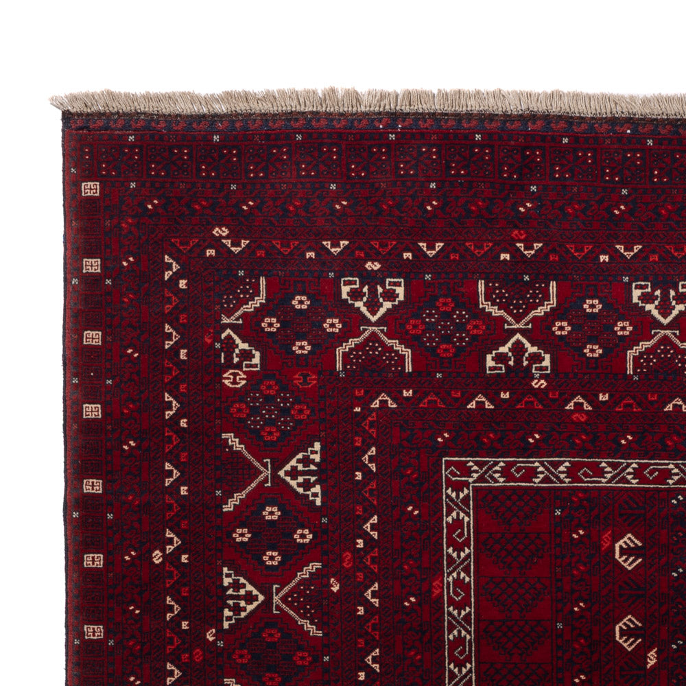 Afghan Teppich - 242 x 166 cm - dunkelrot