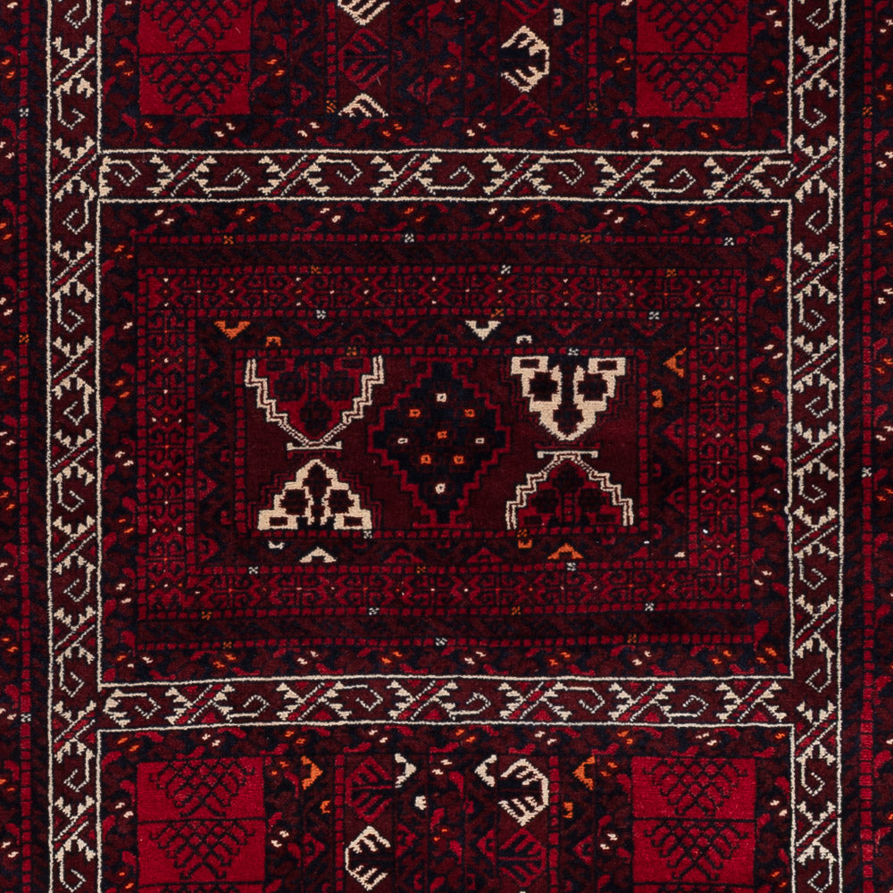 Afghan Teppich - 246 x 159 cm - dunkelrot