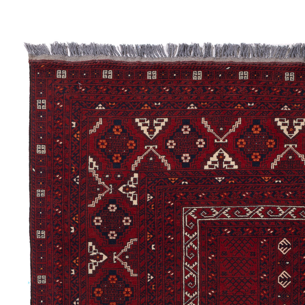 Afghan Teppich - 254 x 156 cm - dunkelrot