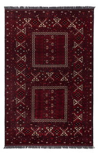 Afghan Teppich - 242 x 153 cm - dunkelrot