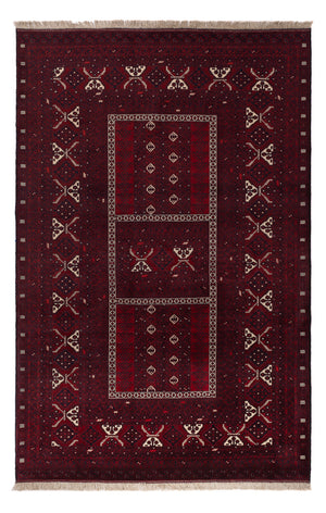 Afghan Teppich - 246 x 157 cm - dunkelrot
